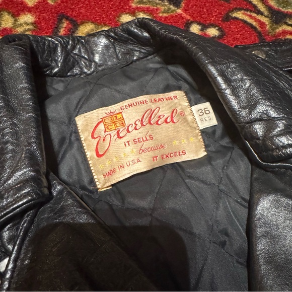 Vintage Excelled Fringe leather jacket Made In USA Quilt Lined Motorcycle - Picture 4 of 9